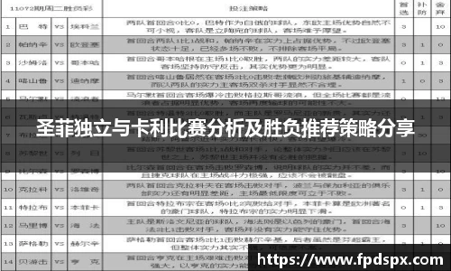 圣菲独立与卡利比赛分析及胜负推荐策略分享