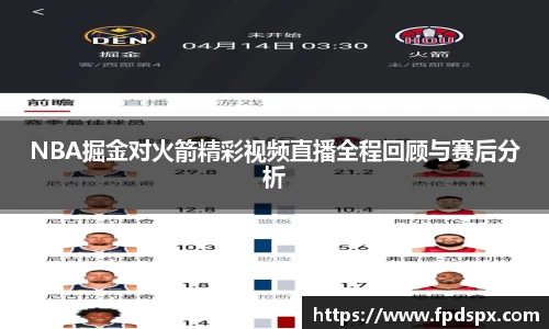 NBA掘金对火箭精彩视频直播全程回顾与赛后分析